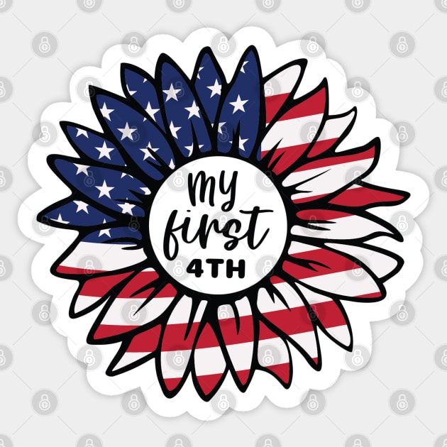 My First 4th Sunflower Sticker by The WYLD Tribe